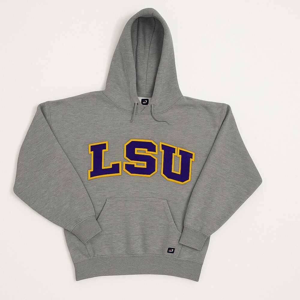 J America Sportswear LSU Tigers Hoodie – Gray Cotton - Blend Unisex S